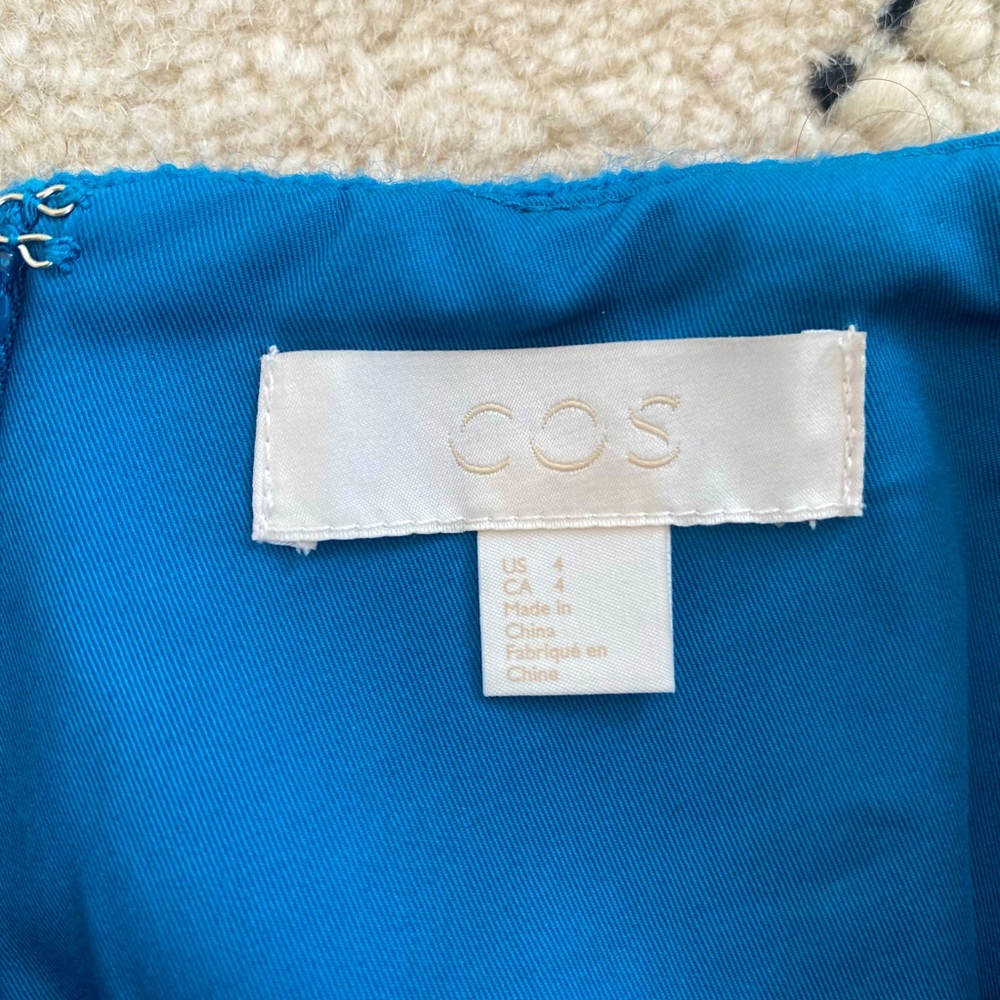 S COS Wool Blue Short Skirt with Pockets - Picture 4 of 5